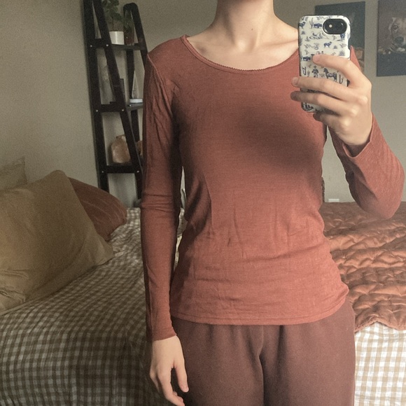 Unaduna / Ziloen long sleeves pointelle wool/silk - henna dune - Picture 6 of 7